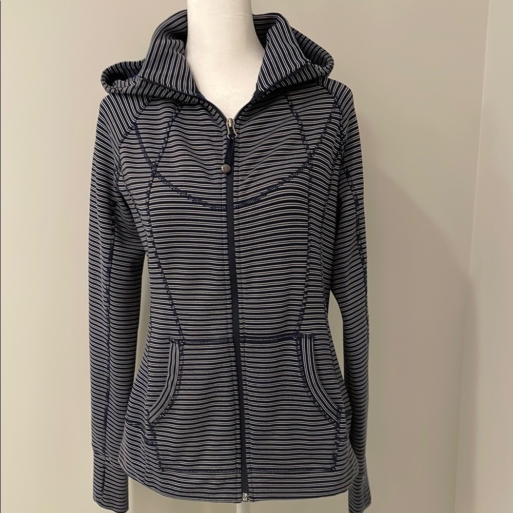 Athleta Striped Zip-Up Hoodie